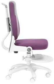 Detská rastúca stolička Neoseat KINDER WHITE — látka, šedá / fialová
