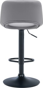 Barová stolička Camden - koženka, čierny rám - Sivá