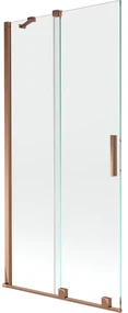 Mexen Velar, 2-krídlová posuvná vaňová zástena 90 x 150 cm, 8mm číre sklo, ružové zlato, 896-090-000-01-60