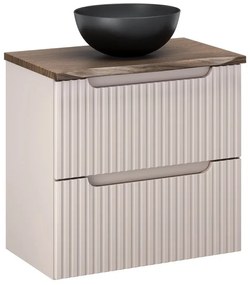 Závesná skrinka Nova Cashmere Domi s doskou a umývadlom 60 cm kašmírová/dub casella