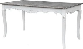 Jedálenský stôl Rimini 160 cm z masívu biely/tmavohnedý