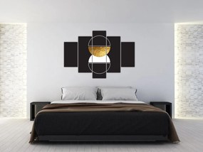 Obraz - Abstrakcia zlatá a čierna N⁰2 (150x105 cm)
