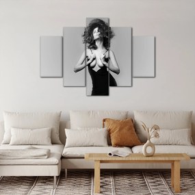 Obraz ženy v čiernych šatách (150x105 cm)