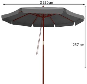 InternetovaZahrada Záhradný slnečník Ø330 cm - antracit