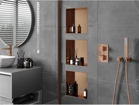 Mexen X-Wall-NR, polica na zapustenie bez príruby 30 x 30 cm, medená matná - 19C1303010