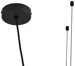 Moderné závesné svietidlo čierne s dymovým sklom 5-svetiel - Hybrid