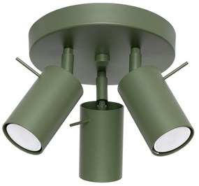 Stropné svietidlo Ring, 3x olivové kovové tienidlo, (možnosť polohovania)