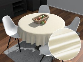 Biante Saténový okrúhly obrus polyesterový Satén LUX-017 Smotanový Ø 140 cm