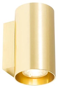 Moderná nástenná lampa zlatá okrúhla 2-svetlá - Sandy