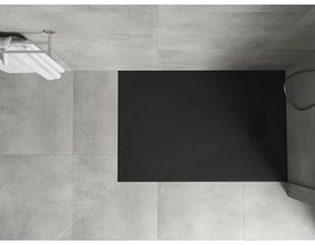 Mexen Hugo, obdĺžniková sprchová vanička SMC 100 x 80 cm, čierna, čierna krytka, 42708010-B