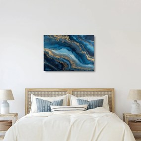 Sklenený obraz - Modrá mramorová abstrakcia (70x50 cm)