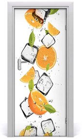 Fototapeta na dvere samolepiace pomaranča a ľad 75x205 cm