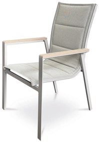 Autronic Záhradná stolička, hliník, textil, sivá, AZC-S1110 GREY