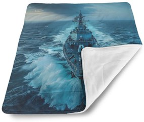 Sablio Deka pre bábätko Vojnová loď prerážajúca oceán - 80x100 cm