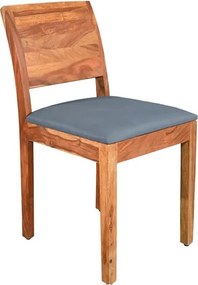 Dizajnová stolička Timber II Sheesham / tmavosivá ekokoža