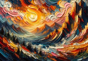 Fototapeta - Hory zaliate slnkom (147x102 cm)