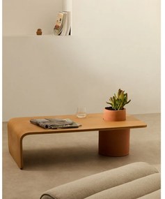 Okrúhly konferenčný stolík v dekore jaseňa v prírodnej farbe 60x110 cm Olaria – Kave Home