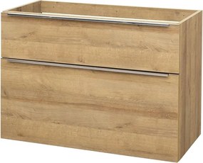 Mereo Mailo, kúpeľňová skrinka 100 cm, dub Riviera, elox AL madlo, MER-CN522SN
