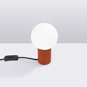 Oranžová stolová lampa so skleneným tienidlom (výška 19 cm) Orbital – Sollux