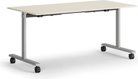 Mobilný stôl MATCH, 160x80 cm, sivá podnož, breza