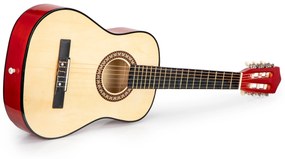 Veľká drevená detská gitara, 6 strún,