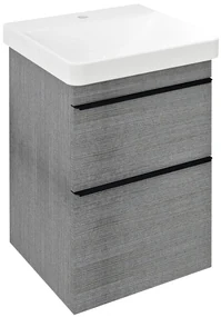Sapho Sapho, SITIA umývadlová skrinka 46,4x70x44,2cm, 2x zásuvka, dub strieborný, SI050-1111
