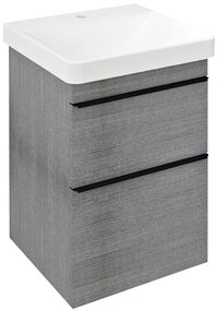 Sapho Sapho, SITIA umývadlová skrinka 46,4x70x44,2cm, 2x zásuvka, dub strieborný, SI050-1111