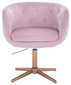 LuxuryForm DESIGN Kreslo MONTANA VELUR na zlatom kríži - levanduľa