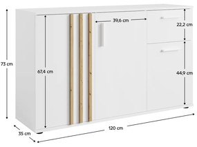 Komoda TOLIS 3D1S, biela
