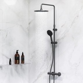 Sprchový systém AM.PM Like F07LA422 s termostatickou sprchovou batériou, čierny