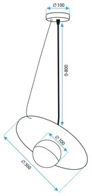 Toolight, stropné svietidlo 1xG9 APP1417-CP, zlatá-čierna, OSW-02464