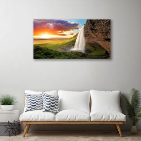 Obraz na plátne Hora vodopád príroda 100x50 cm