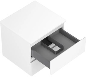 Mexen Orio, kúpeľňová skrinka 50 cm s hornou časťou, 2 zásuvky, biela matná, 91A10-05047-2-BFFC01