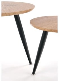 SADA 2x Konferenčný stolík ZENYA dub/čierna