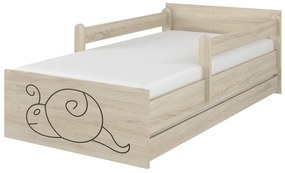 Raj posteli Detská posteľ " gravírovaný slimák " MAX  XXL borovica nórska