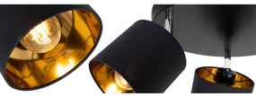 Stropné svietidlo Gama, 3x čierne textilné tienidlo, (možnosť polohovania), o