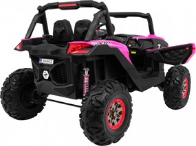 Ramiz Detský kočík SuperStar ružový + pohon 4x4 + diaľkové ovládanie + batožinový priestor + MP3 LED + zámok dverí