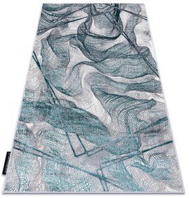 Moderný koberec DE LUXE 621 Sieť - Štrukturálny sivý / verde