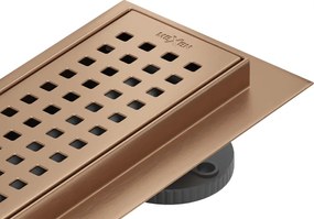 Mexen Flat 360° M08 otočný lineárny odtok 100 cm, brúsená meď - 1C25100-40