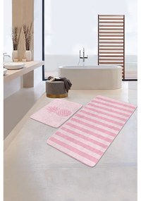 Ružové zamatové kúpeľňové predložky v súprave 2 ks 60x100 cm – Mila Home