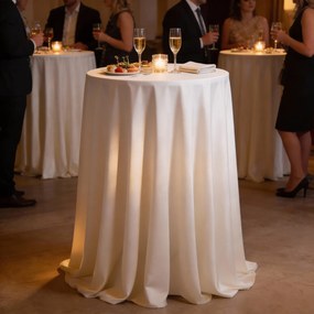 CH Okrúhly skladací stôl 80x110 cm - biela