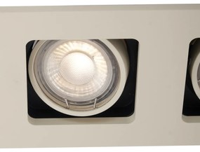 Sada 6 ks Moderné zabudované bodové svetlo béžové GU10 50 mm otočné a sklopné 2-svetlo - Qure