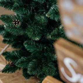 Umelý 3D vianočný stromček BOROVICA smaragdová 180cm so šiškami