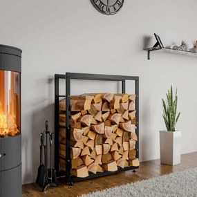 Stojan na drevo Keri V2 25x80x100, čierna