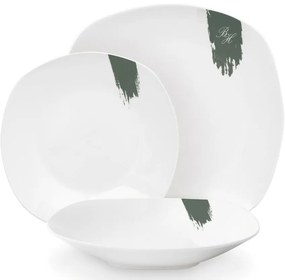 BerlingerHaus 18-dielna súprava tanierov Matte Green, biela-zelená