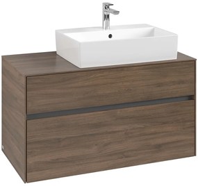 VILLEROY &amp; BOCH Collaro závesná skrinka pod umývadlo na dosku (umývadlo vpravo), 2 zásuvky, 1000 x 500 x 548 mm, Arizona Oak, C12700VH