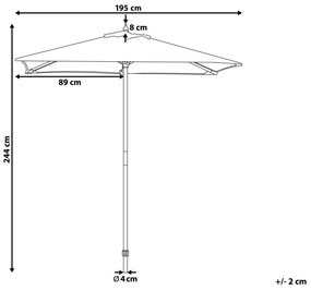 Záhradný slnečník 144 x 195 cm béžový FLAMENCO Beliani