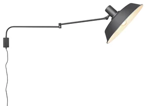 Nástenná lampa čierna nastaviteľná so spínačom - Danielle