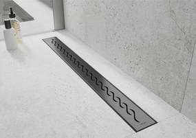 Sprchový žľab maxmax WAVE BLACK - čierny