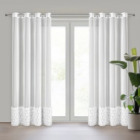 ZÁCLONA NA KRÚŽKOCH EVA MINGE ROSES3 140X250 CM BIELA